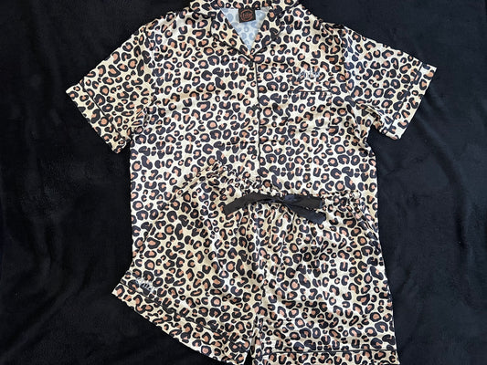 ADULT Anniversary Collection Satin Pyjamas - Leopard